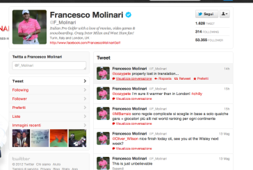 Twitter e Golf: Francesco Molinari si diverte twittando